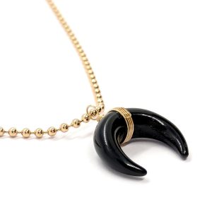 gold plated horn necklace - Image 2