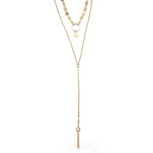 2 layer gold choker star and necklace - Image 1