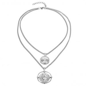 2 layer silver pendant necklace - Image 1