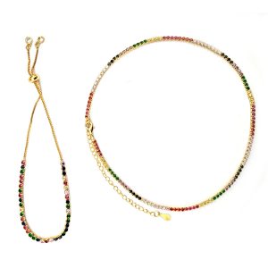 colorful necklace and bracelet ( set ) - Image 1