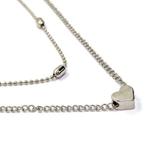 Sterling Silver 925 double line heart necklace - Image 2