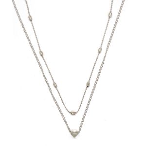 Sterling Silver 925 double line heart necklace - Image 1