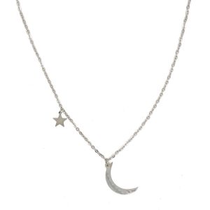 Stainless Steel silver moon necklace - Image 1