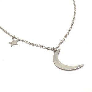 Stainless Steel silver moon necklace - Image 2