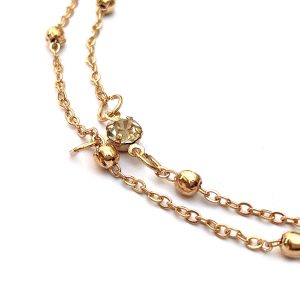 Gold double layer necklace ( short ) - Image 2