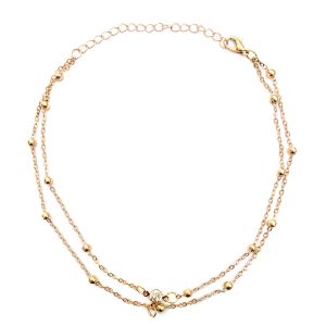 Gold double layer necklace ( short ) - Image 1