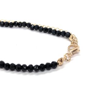 Black beads gold choker/short necklace - Image 3
