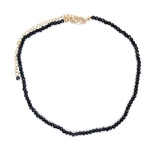 Black beads gold choker/short necklace - Image 1
