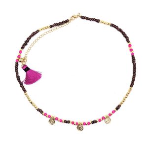 Bohemian purple short necklace - Image 1