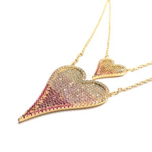 Double layer glitz heart necklace - Image 2