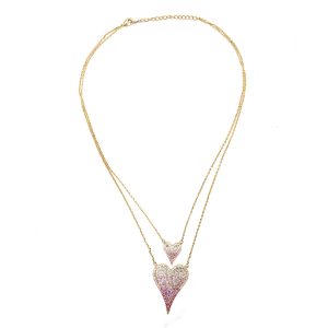 Double layer glitz heart necklace - Image 1