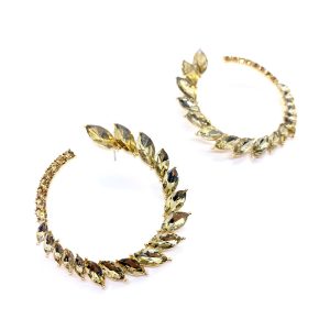 Lux Champagne round earrings - Image 1