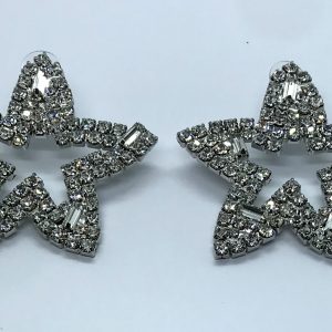 shiny rhinestone star earrings - Image 1