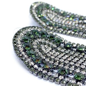 Shiny rhinestone tassel earrings - Image 1