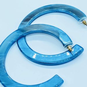 Acrylic blue hoops - Image 1