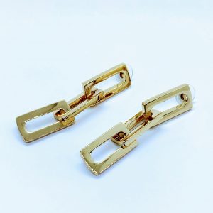 Gold geometric earrings - Image 1